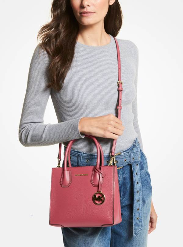 Damske Prenosná Taška Michael Kors Mercer Medium Pebbled Leather Nachový - Kabelky Michael Kors Nejlevnejsi | FWBVX-4251